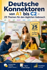 Deutsche Konnektoren von A1 bis C2 – 25 Themen für den täglichen Gebrauch