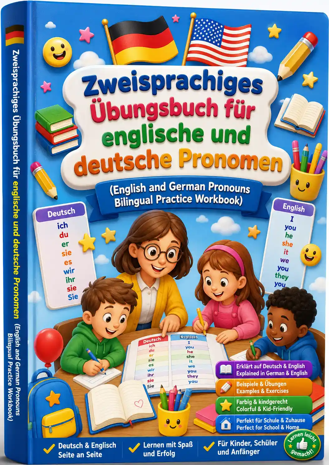 Zweisprachiges Übungsbuch für englische und deutsche Pronomen